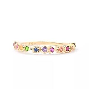 Natural Multi 🌈  Sapphire Gemstone 14K Gold Ring